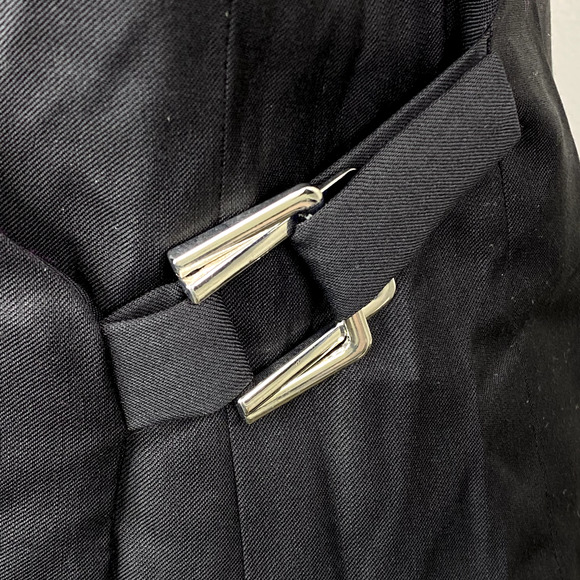 GURJOT Black Sleeveless Wrap Mini Dress Size 4 - Picture 3 of 5